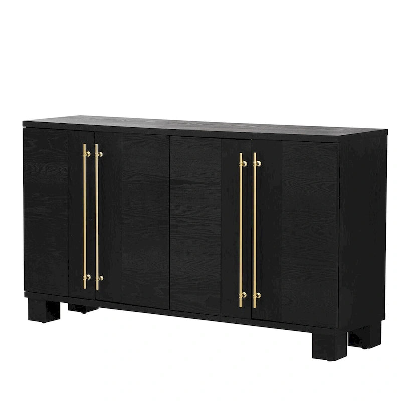 Wood Traditional Style Sideboard with Adjustable Shelves