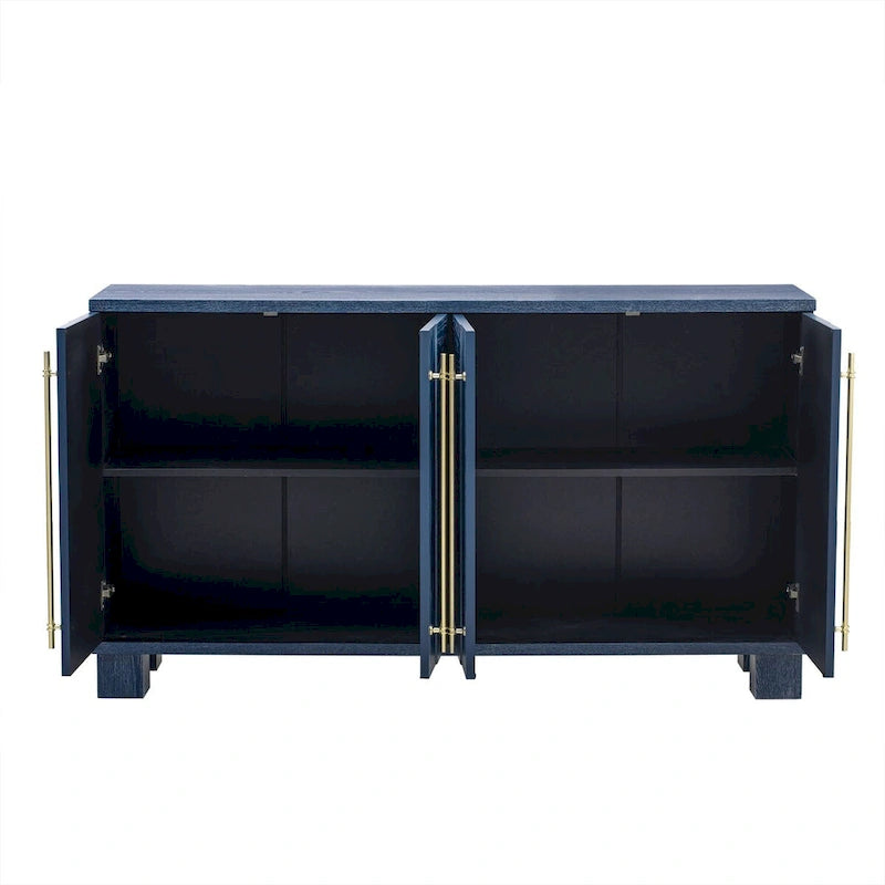 Wood Traditional Style Sideboard with Adjustable Shelves