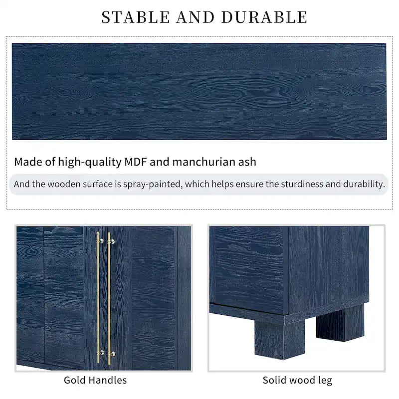 Wood Traditional Style Sideboard with Adjustable Shelves