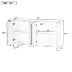 Wood Traditional Style Sideboard with Adjustable Shelves