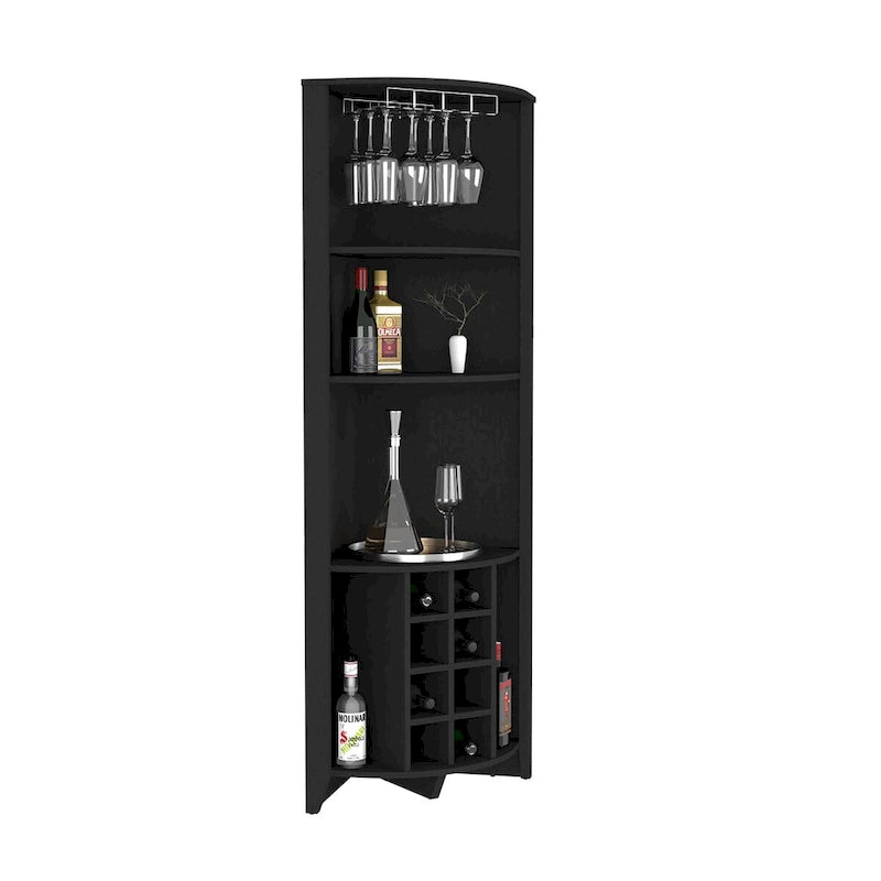 Corner Bar Cabinet for Kitchen, Dining Room,Living Room, Black