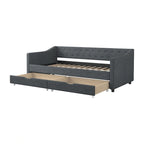 Twin Size Daybed with Drawers Upholstered Tufted Sofa Bed